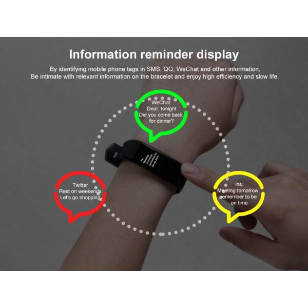 Color Screen Waterproof Smart Band with Heart Rate Monitor Wristband Bracelet Blood Pressure