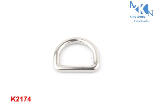 Zinc Alloy Handbag Rings Hardware , Nickle Color Metal D Rings For Bags