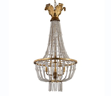 Wrought iron and wood light chandelier fixtures with Wood beads for Kitchen Dining room (WH-CI-40)