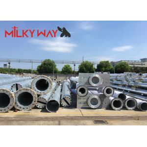 Steel Power Pole 12m Height Hot Dip Galvanized with Minimum Breaking load 2.5KN 10KN 20KN