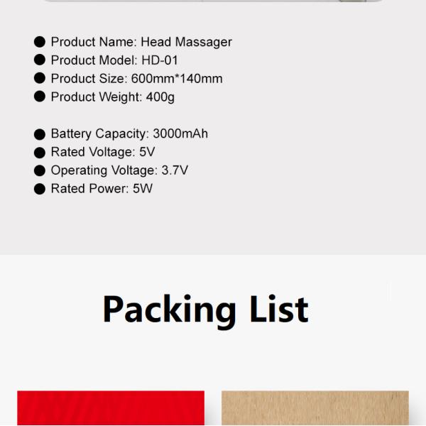 Rechargeable Air Compression Head Massager Eye Care Hot Compress