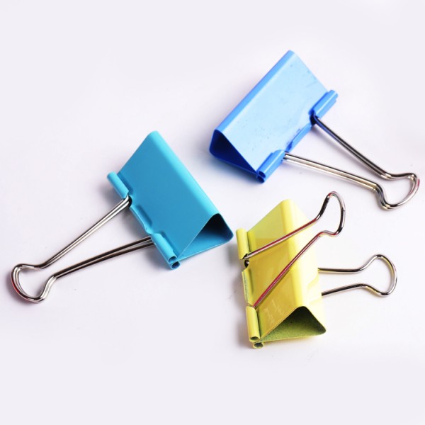 PVC box metal 51mm wholesale assorted color binder clips