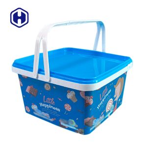 Custom Square 195mm 113OZ Cookie Biscuit IML Container