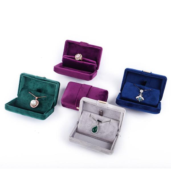 Custom Logo Luxury Purple Velvet Jewelry Box for Earrings Bracelet Necklace Ring