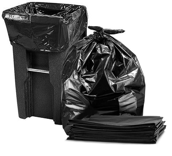 Bens sacos de lixo de 65 galões, sacos recicláveis descartáveis pretos dos desperdícios