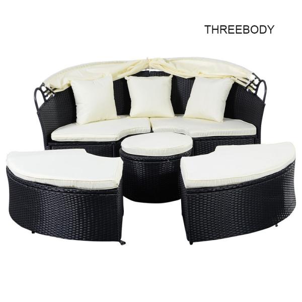 Round / Curved Outdoor Sofa , Comfortable Contemporary Outdoor Furniture Lounge Sofa