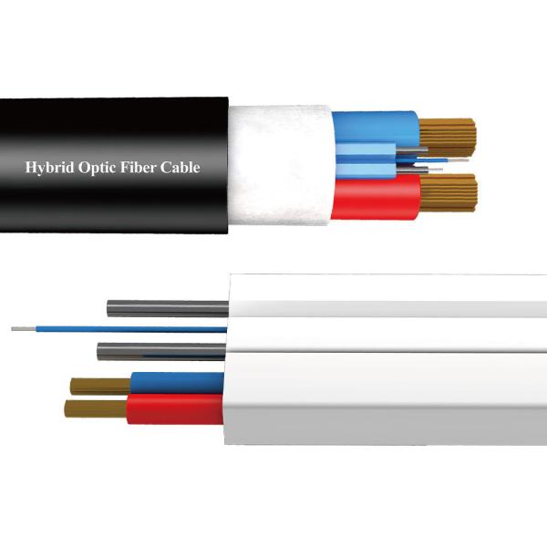 SingleMode 12 Core Hybrid Optoelectronic Composite Cable G652D PVC Sheathed 2kilometer