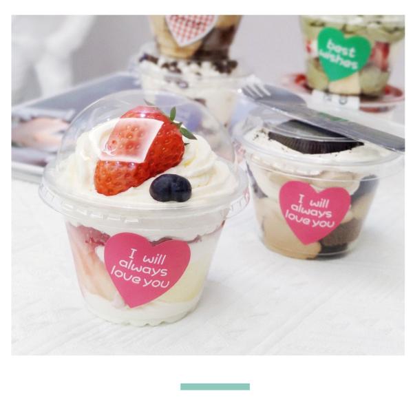 Copo de sorvete de sobremesa transparente Mini Copo de bolo Embalagem Copas de plástico com tampa