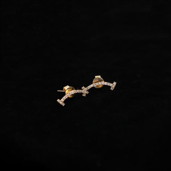 Smile Anti-Exposure Design 18K White Gold Earrings with IGI Certified Lab-Grown Diamond for Women's Wedding