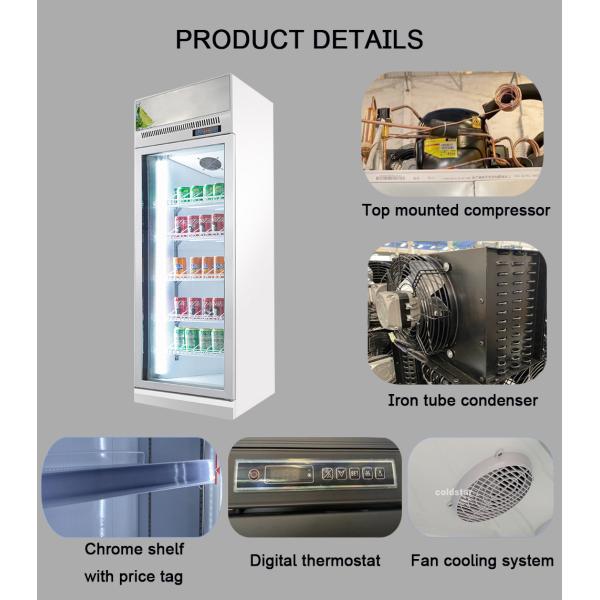 Commercial Drinks Glass Door Display Chiller Soda Upright Cooler
