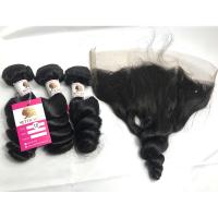 No Tangle Peruvian Human Hair Weave / Remy Hair Bundles Full Cuticle Aligned