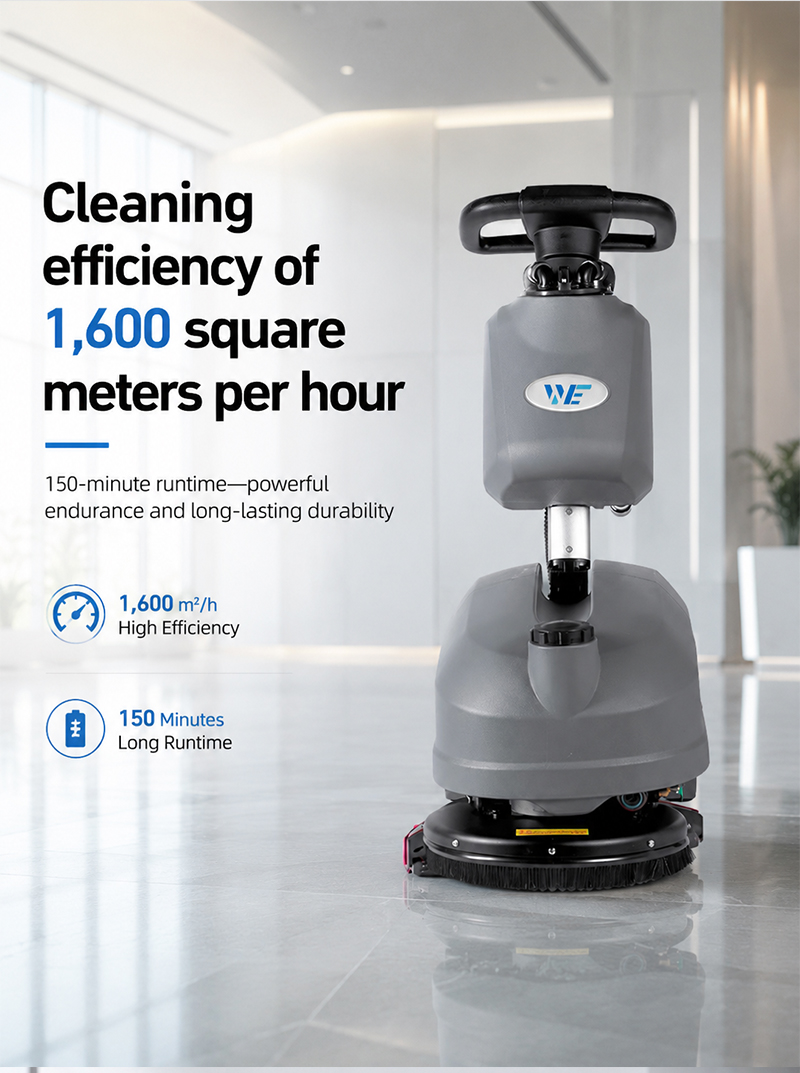 Compact Flooring Cleaning Machine Battery Powered Floor Scrubber Machine Brush Cleaner Machine
