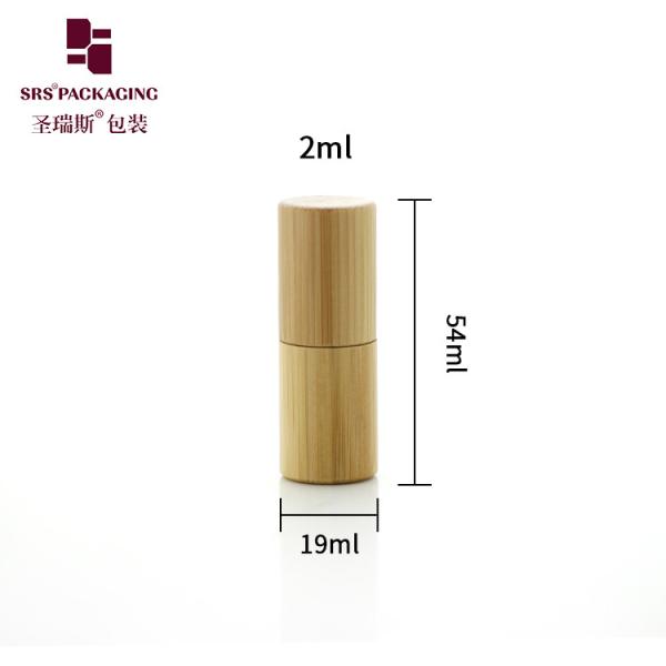 BG-2ML Real Natural Bamboo Roll On Bottle Inner Glass Bottle For Aroma Perfume Oil Glass Roller Ball Applicator