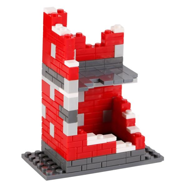 WW2 military war house model city construction ruins bricks building blocks
