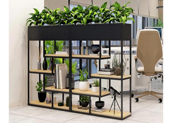 Delicate Balcony Flower Pot Shelf , Plants Metal Garden Shelves Multi Functional Fence