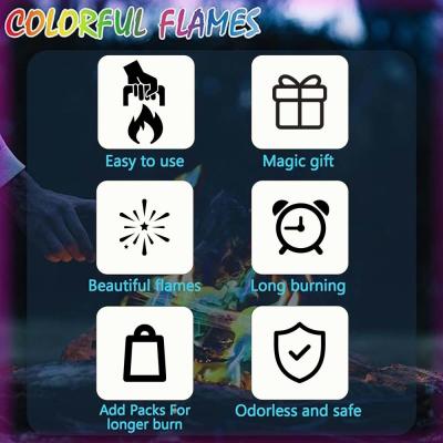 Mystical Effect Magic Powder Vibrant Colored Flames Bonfires Camping Fireplaces Christmas Parties New Year-a Fireworks