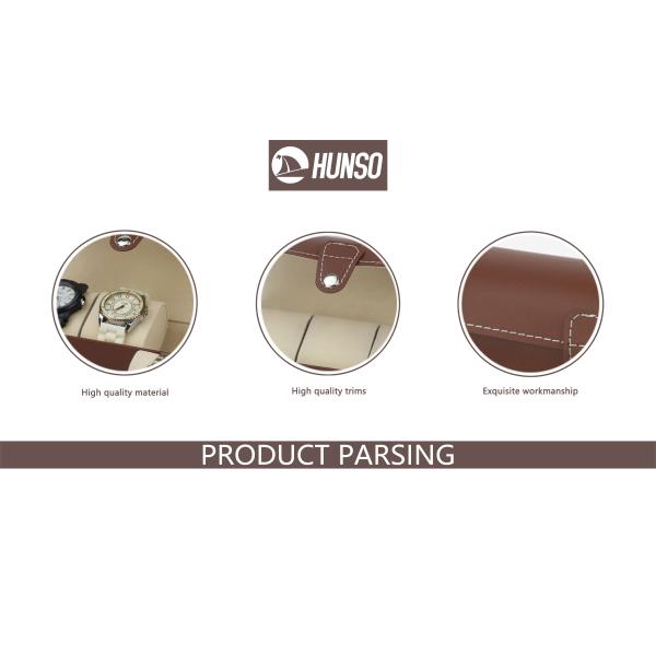 Vintage Leather Watch Roll Travel Case Stamping For 3 Watches Heat Transfer