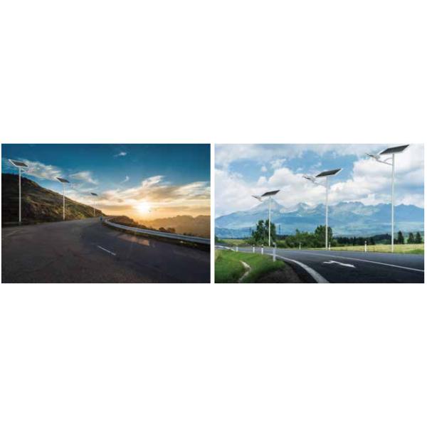 Bridgelux Chip 60 LED Solar Powered Street Lights With Microwave Motion Sensor