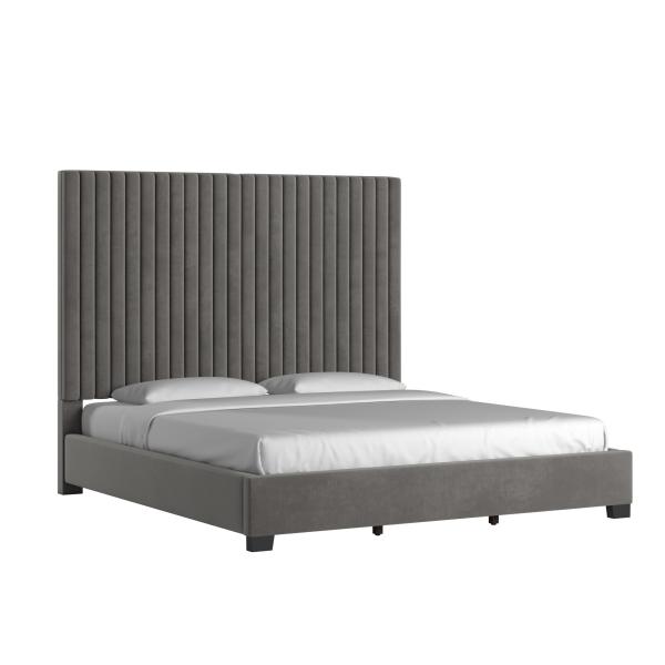 Art Tufted Solid Wood and Upholstered Platform Bed Cheap price High End soft beds for HOTEL Bedroom
