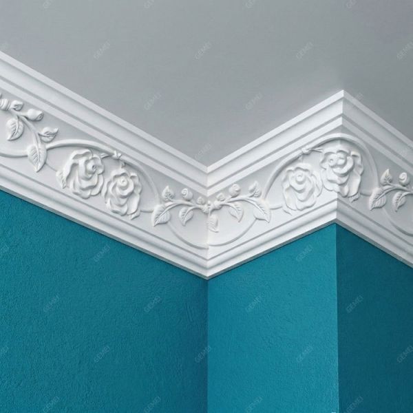 Waterproof Eco-friendly Polyurethane Foam Cornice Easy To Install for Home and Office Decor