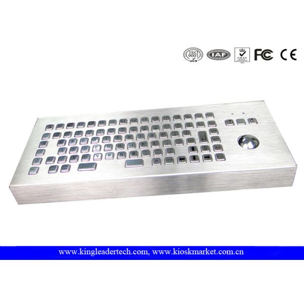 Desktop 86 Keys Waterproof Metal Keyboard With Integrated Trackball
