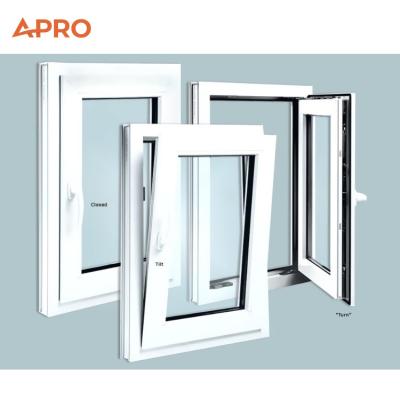 Prefabricated  black casement windows aluminium double glazing tilt and turn window