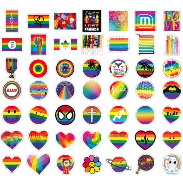 Personalized BOPP Rainbow Kiss Cut Stickers Printing for Wall Decal