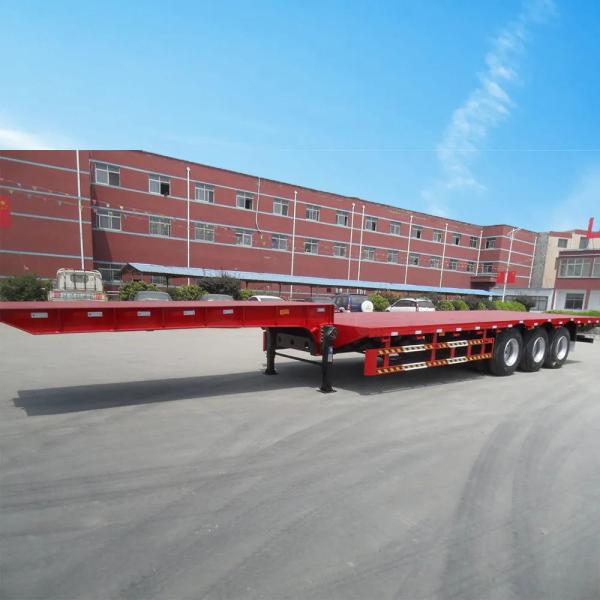 Steel Platform 40ft Flatbed Trailer with Gooseneck and Fuwa/BPW Axles in High Demand
