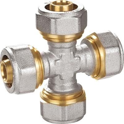 Encaixe Pex-al-pex de latão PF5010 de quatro vias de diâmetro igual