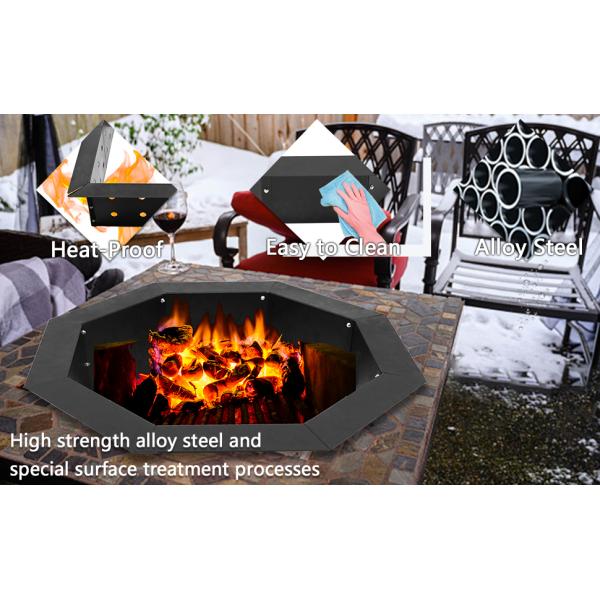 Heavy Duty Steel DIY Campfire Fire Pit Insert Ring Liner Octagon 38
