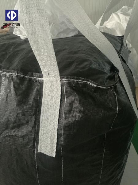 Spout Top 1000KGS FIBC Bulk Bags / PP Jumbo Bags For Packing Black Color