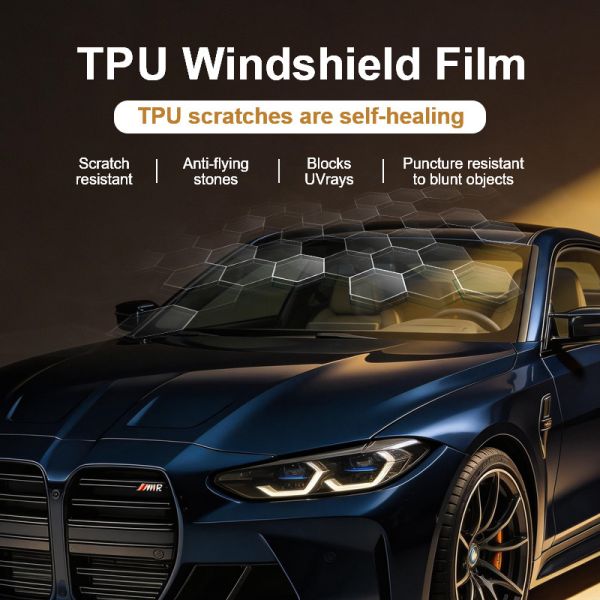 Crystal Clear TPU Paint Protection Film with Heat-Activated Self-Healing, High Scratch Resistance, and 5-10 Years Durability