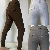 L'équitation de silicone de Brown halète de hautes femmes équestres élastiques de culasses de jodhpurs
