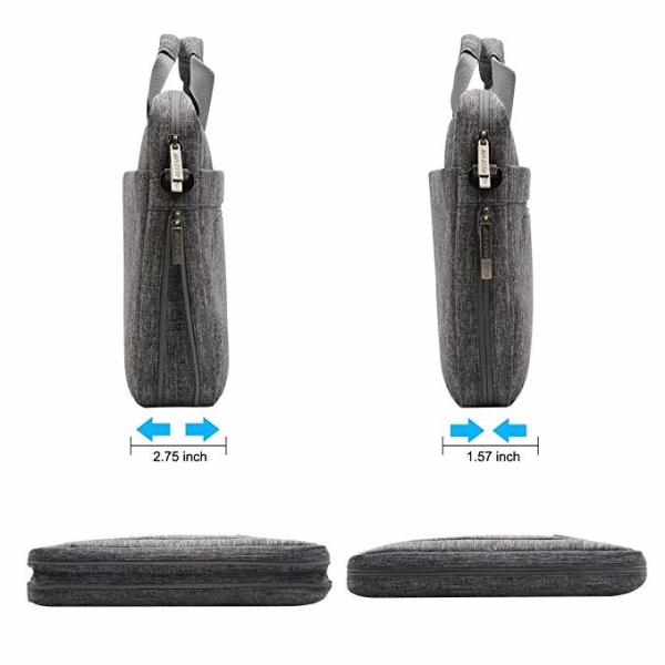 11.6-13.3 Inch Ladies Laptop Handbag With Adjustable Depth Bottom Grey