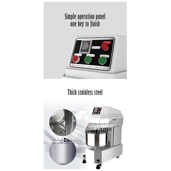 Mechanical Flour Dough Spiral Mixer SS Mixing Machine 30L