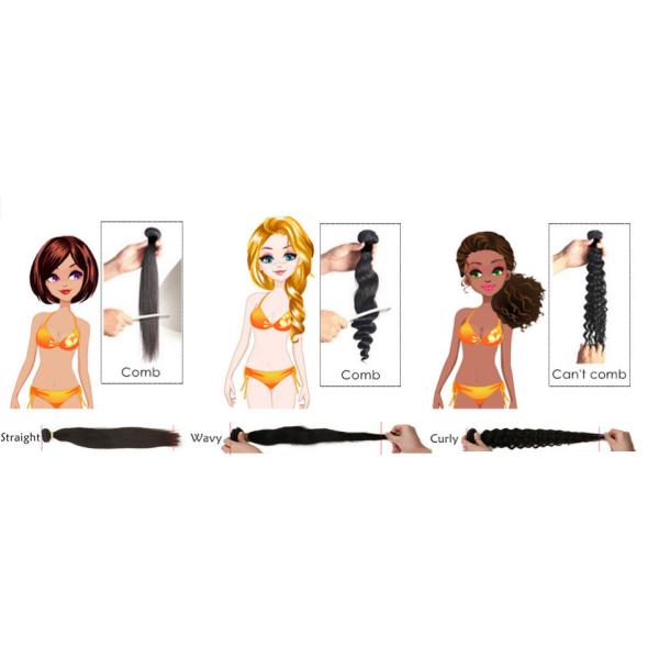 7A Grade Virgin Human Hair No Chemical Processing Hair Extensions Half Ocean For Girls