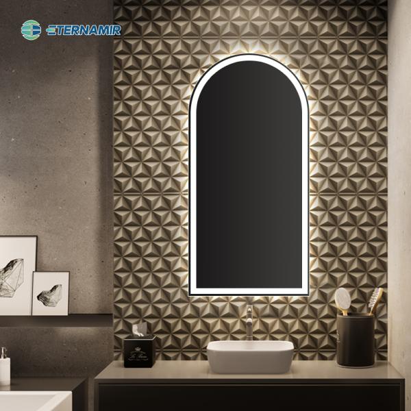 Форма арки современный роскошный отель ванная комната декоративный круглый стена умное зеркало с светодиодом