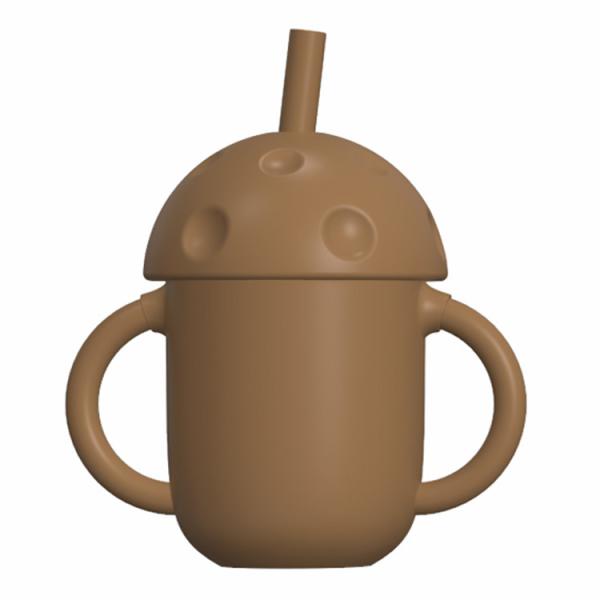 Portable Leakproof BPA Free Organic Bare Silicone Sippy Cup With Straw