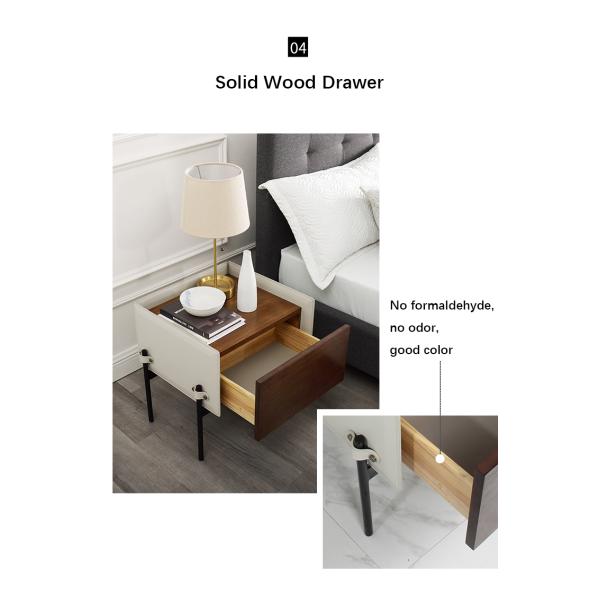 Solid Steel High Leg Nightstand Simple and Modern Storage Cabinet for Mini Bedroom