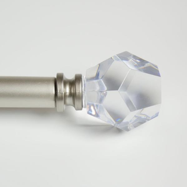 KIEI EP1006 Curtain Finial Hardware Precision Manufacturing Curtain Rod Hot Sale Luxury Adjustable Crystal