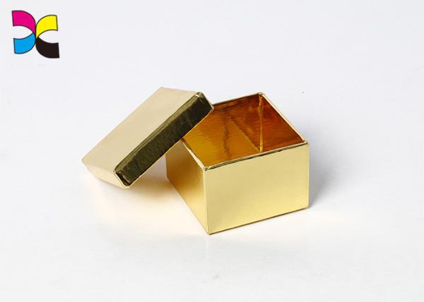 Customized Paper Printed Cardboard Flat Folding Gift Box Golden Color Eco - Friendly