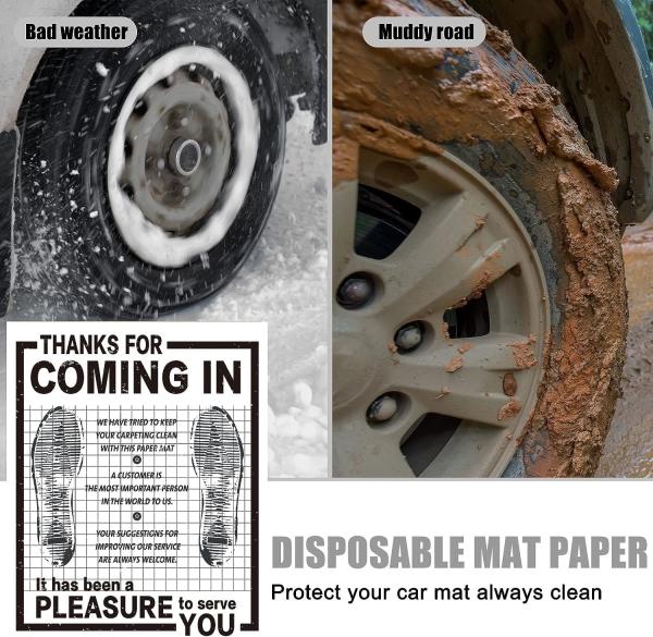 Disposable Car Paper Floor Mats Automotive Floor Mats Brown Kraft Paper Floor Mats for Cars Vehicles Printed