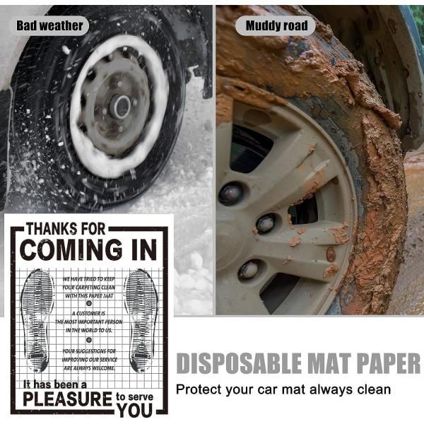 Disposable Car Paper Floor Mats Automotive Floor Mats Brown Kraft Paper Floor Mats for Cars Vehicles Printed