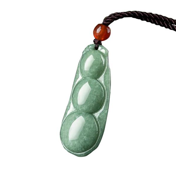 Regional Feature Natural Green Jade Pendant for Women Four Seasons of Beans Bring Luck Prosperity and Love