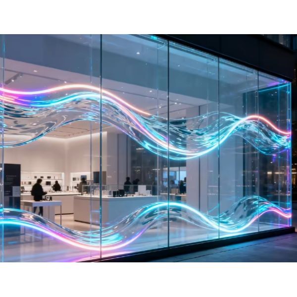 Pantalla LED interior flexible Pantalla ultra delgada transparente con pantalla LED cortable