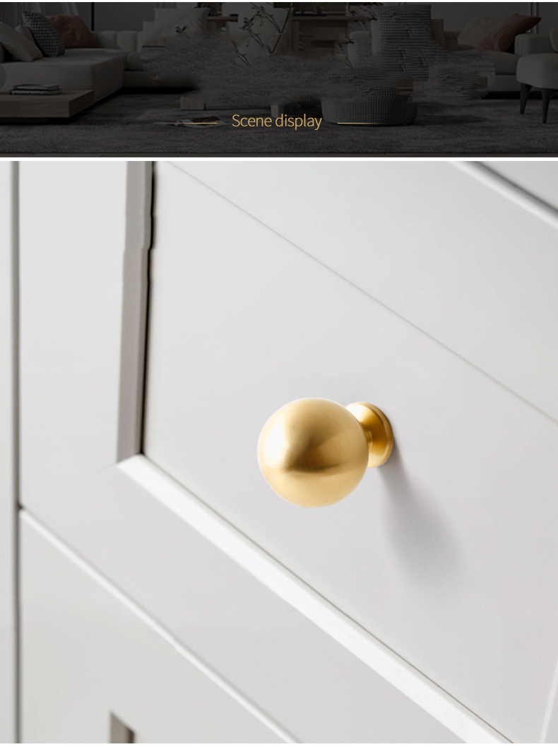 Modern Gold Tapered Brass Drawer Handles for Kitchen Bathroom Living Room Furniture Cabinets Wardrobes Bronze Doors Knobs