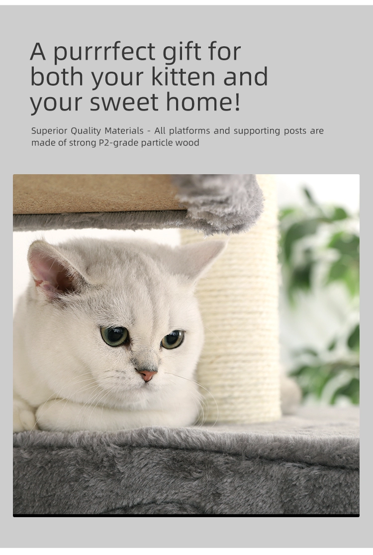 Wood Cat House Scratcher Black Cat Scratching Pole Tower Customized