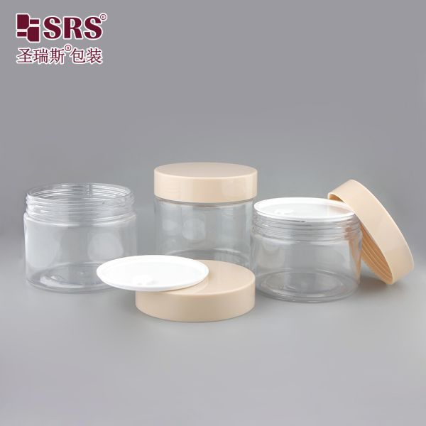 PET008 200g 250g 300g Plastic Inject-Blow PET Jar With Screw Cap For Body Scrub Hair Masks Cream