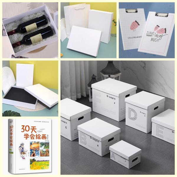 White Gloss Clay Coated Box Board 1mm For Carton & Box Tablero de caja recubierto de arcilla blanca brillante 1 mm para cartón y caja