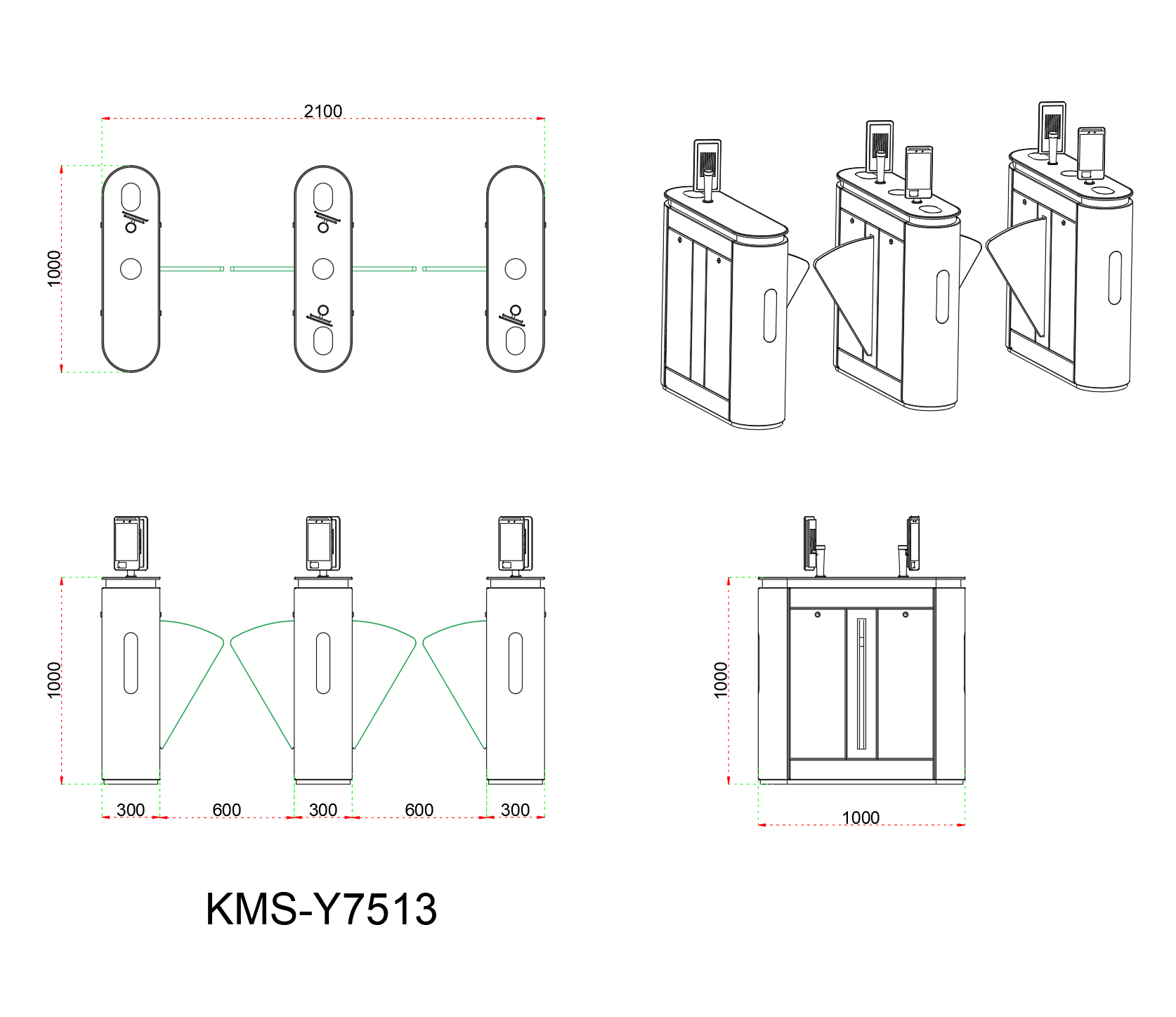 Wing Barrier With Infrared Sensors For Access Control